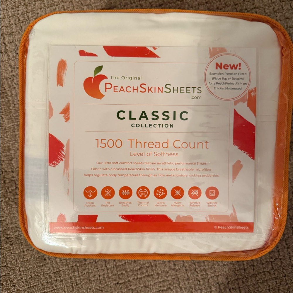 PeachSkinSheets 1500tc Soft White King Sheet Set